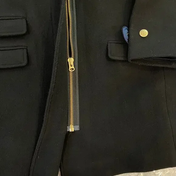 J.Crew Toscana Coat Italian Stadium Cloth Wool Midi City Classic CE180 Black 6 - Picture 7 of 16